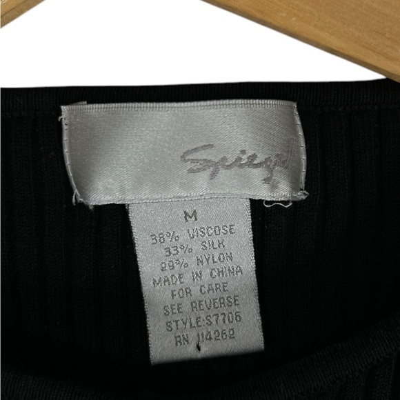 Y2K Womens Retro Spiegel Silk‎ Blend Ribbed Stretchy Henley Top Shirt Rhinestone - Picture 5 of 6